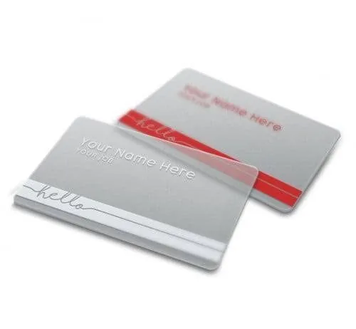 كارت PVC نص شفاف